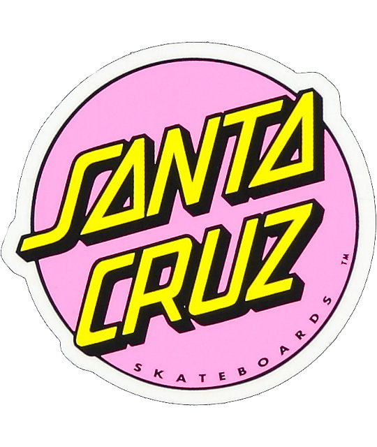 santa cruz other dot light pink 3 sticker zumiez